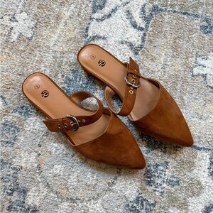 Brown Suede Women's Mules